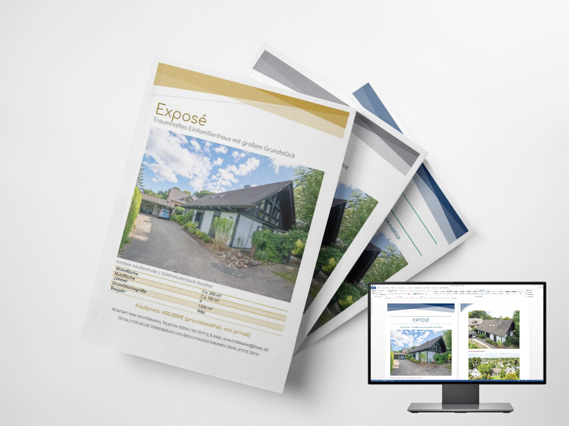 expose-vorlage-mit-bildschirm Platzhalter professionelles Expose